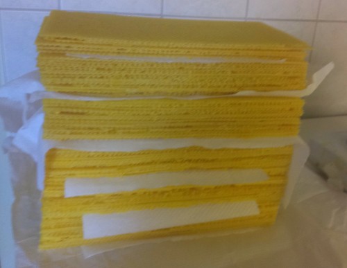 gegoten waswafels van 100% gerecycled bijenwas