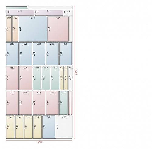 Bouwtekening Cutlist Optimiser