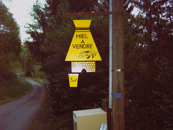 Mijn Frans uithanbord honingverkoop